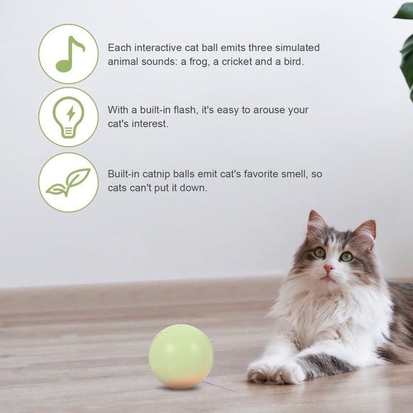 NIB 3pc Interactive Catnip Musical Ball Glowing Cat Ball - Picture 7 of 9